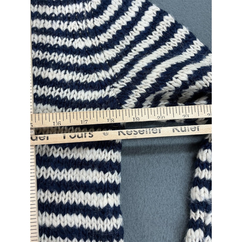 Lands' End Canvas Sweater Womens Small Blue Striped Wool‎ Blend Turtleneck Knit - Picture 7 of 9